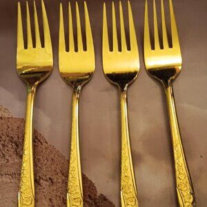 Golden Bouquet Dinner Forks Set of 4 BEAUTIFUL!!